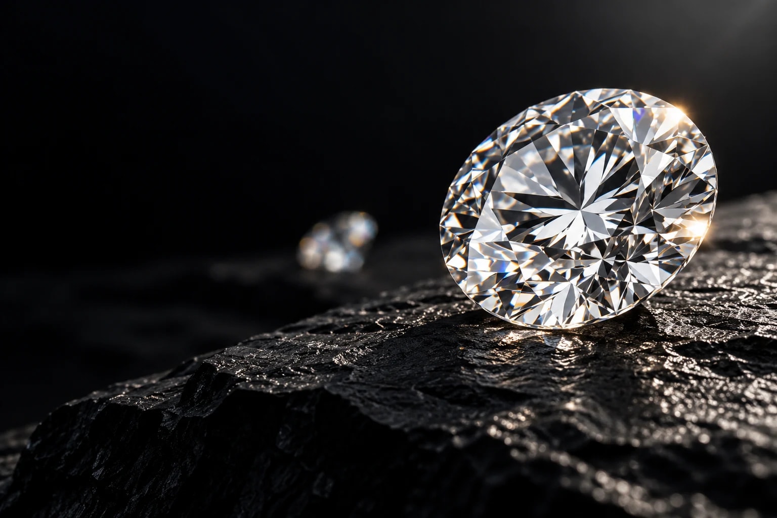 A brilliant-cut diamond with luminous, precisely cut facets